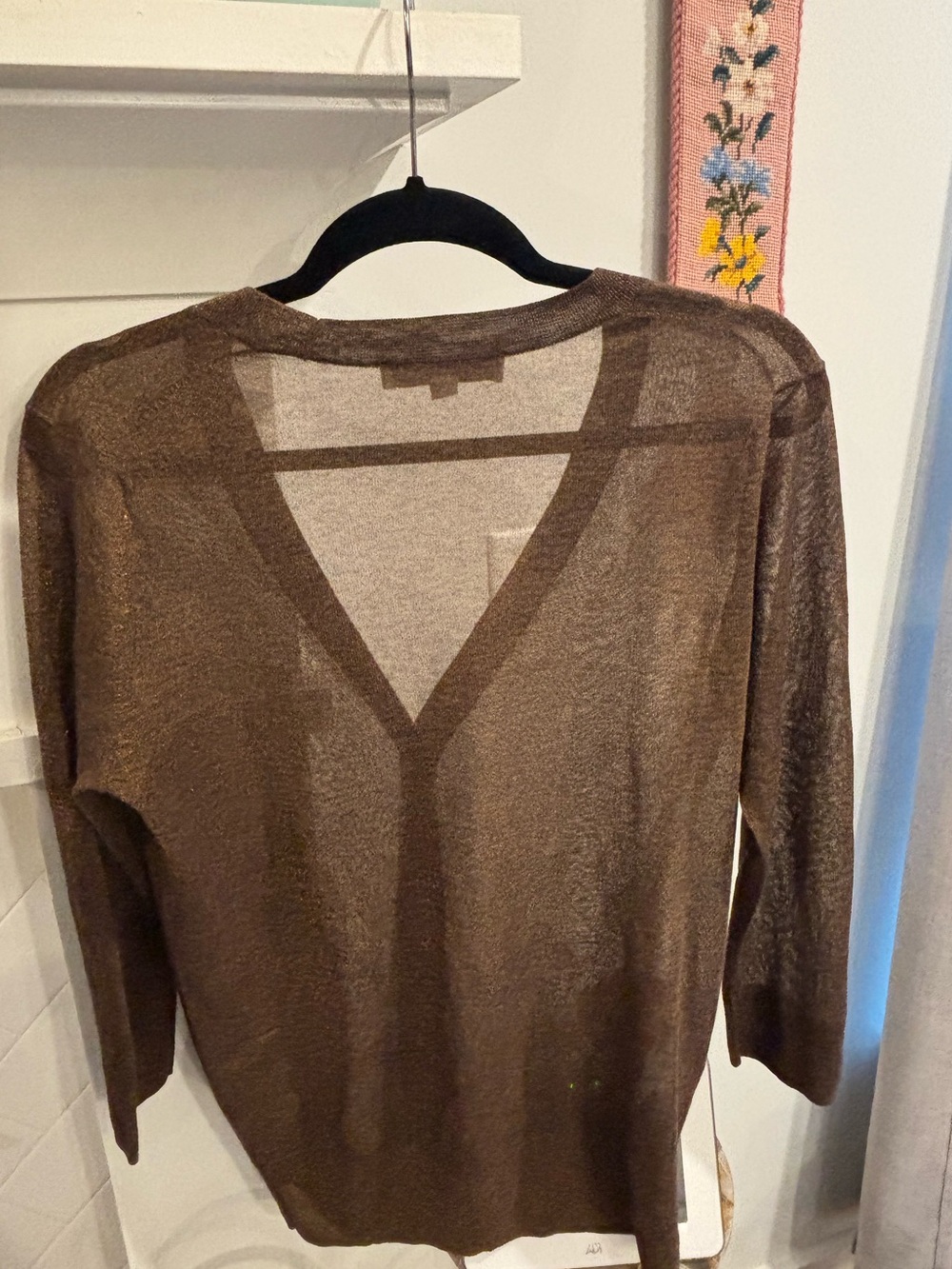 Ann Taylor Loft Bronze Sheer Cardigan